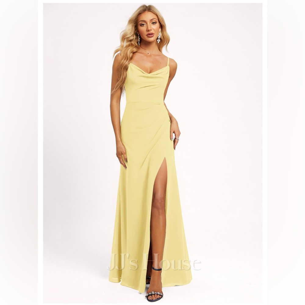 Elegant Yellow Evening Gown